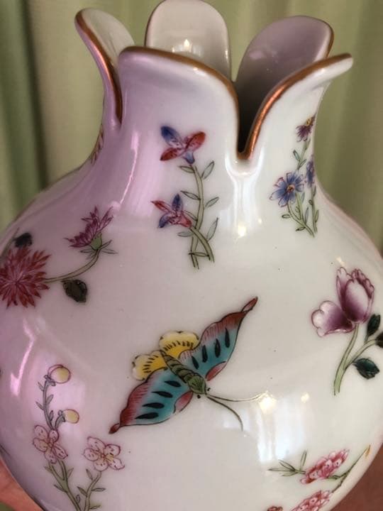 大青雍正年製款、石榴瓶、粉彩花鸟、花瓶、