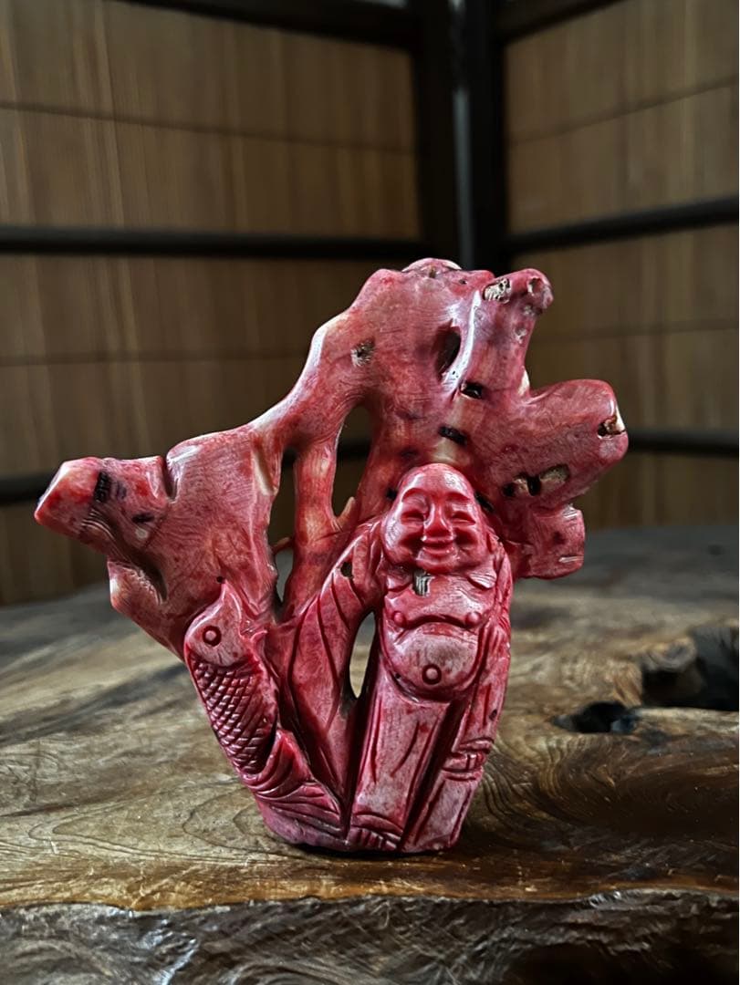 仏教美術 時代 珊瑚細工 恵比寿尊像 仏像