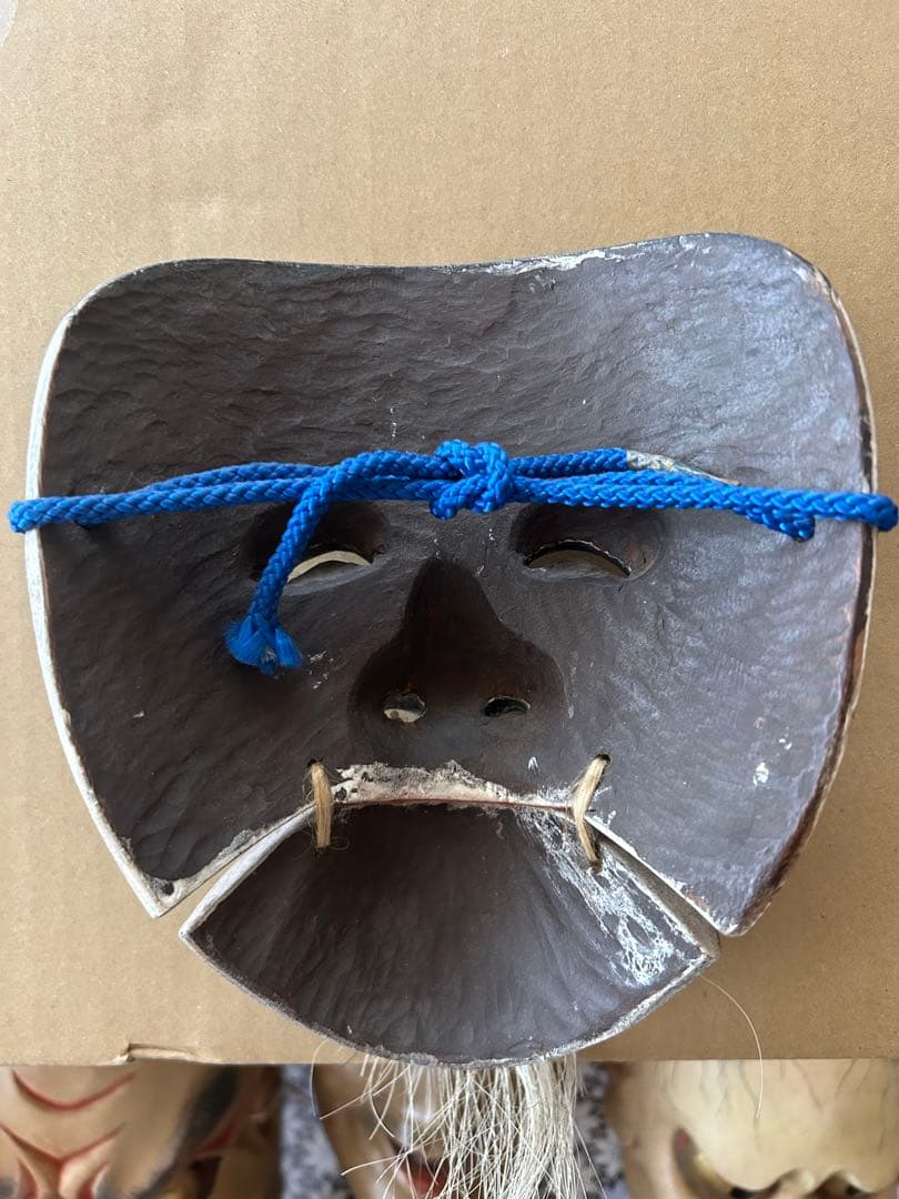 能面 翁 木彫り 黑