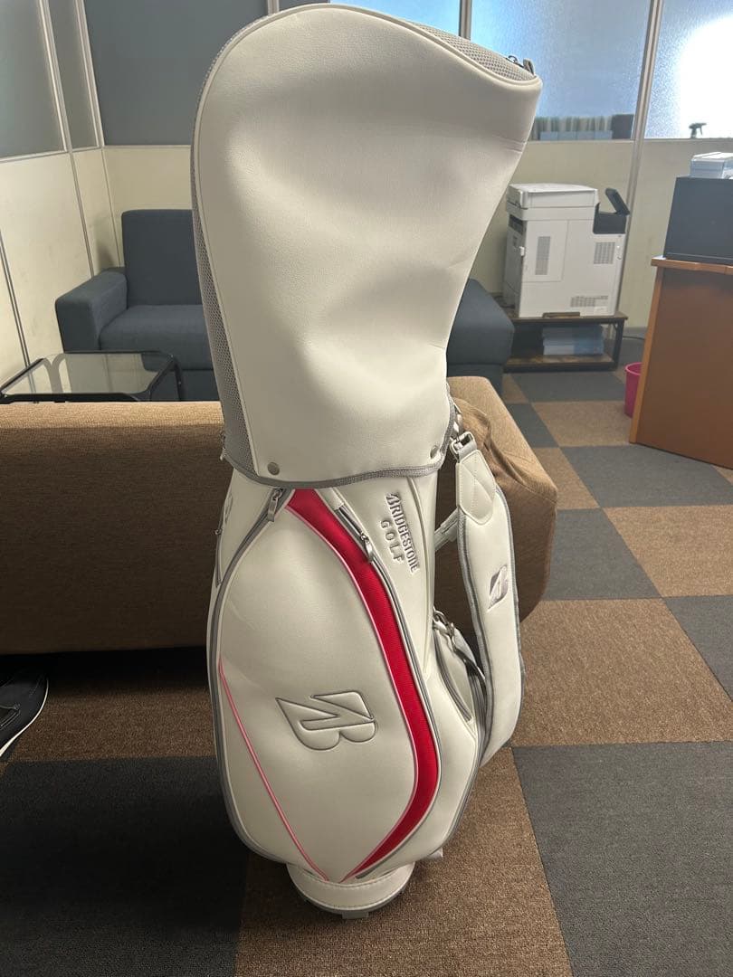 ブリヂストン キャディバッグ　ゴルフバック ホワイト/レッド/レディース