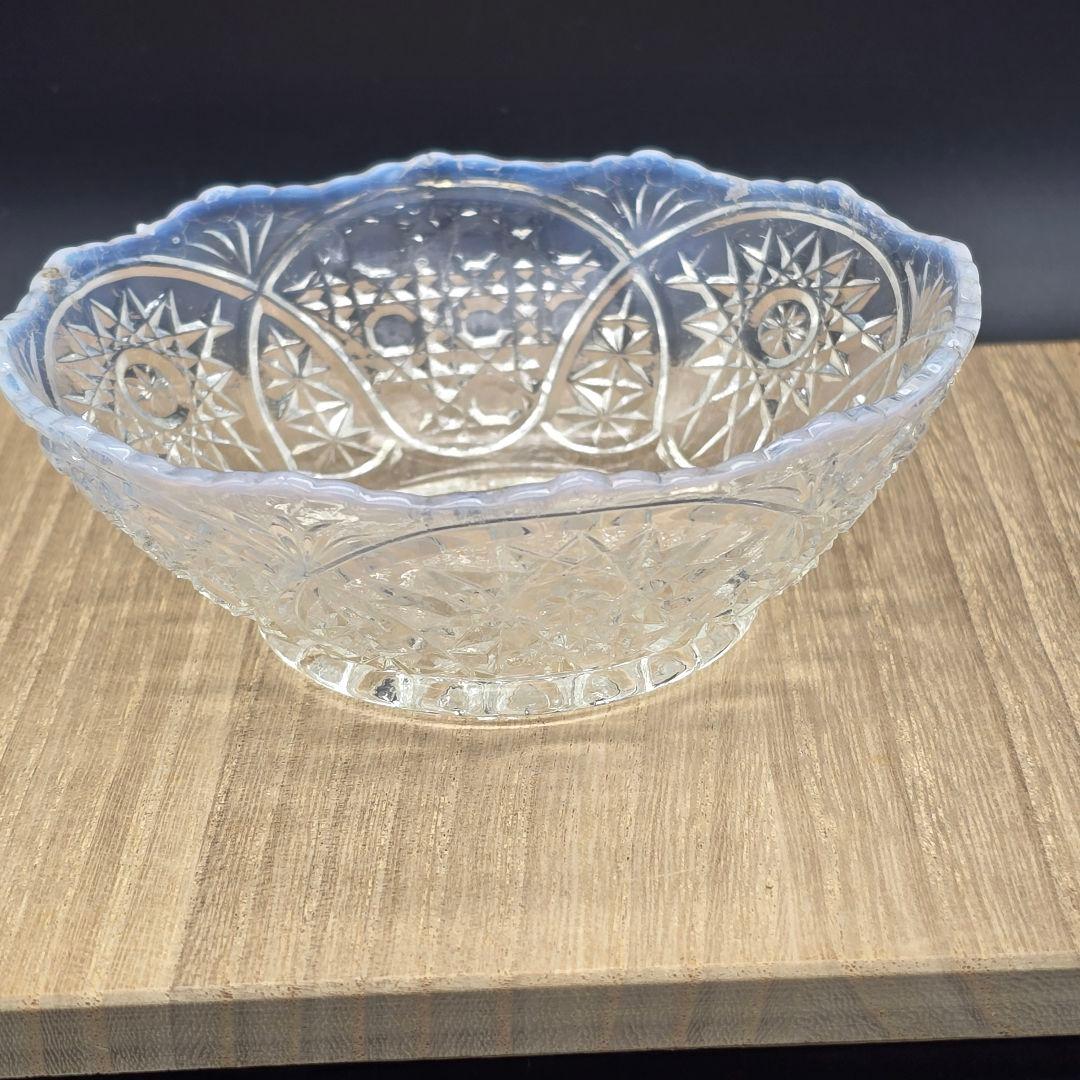 【骨董】大正ガラス 乳白色 小鉢 3個 時代もの