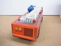 未使用　ブリキ　やのまん サイレン消防車 はしご車 ミステリーアクション　日本製