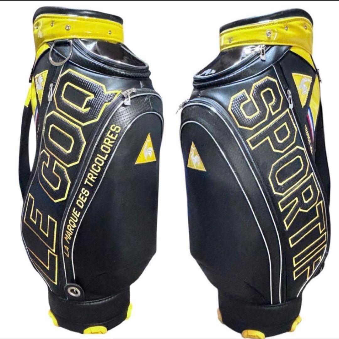 LE COQSPORTIF キャディバッグ イエロ- 9.5型 トリコロール