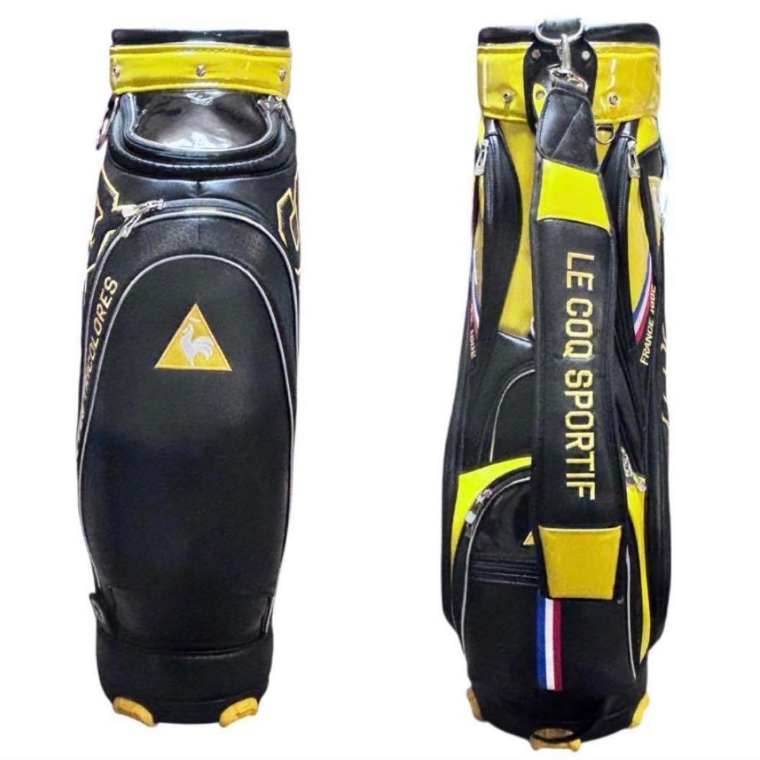 LE COQSPORTIF キャディバッグ イエロ- 9.5型 トリコロール
