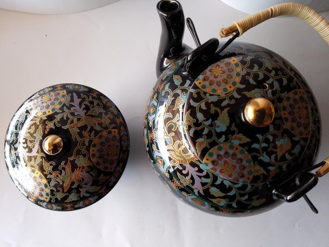 青藍窯 セラミック藍 正倉院 瑞鳥 汲出茶器 6点セット 新品 未使用 です。