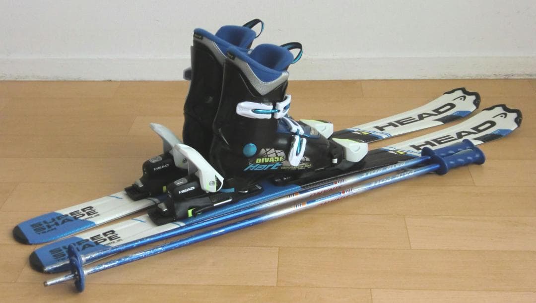 ■■送料無料■HEAD■子供用スキーフルセット■板107靴21■WAX済■■