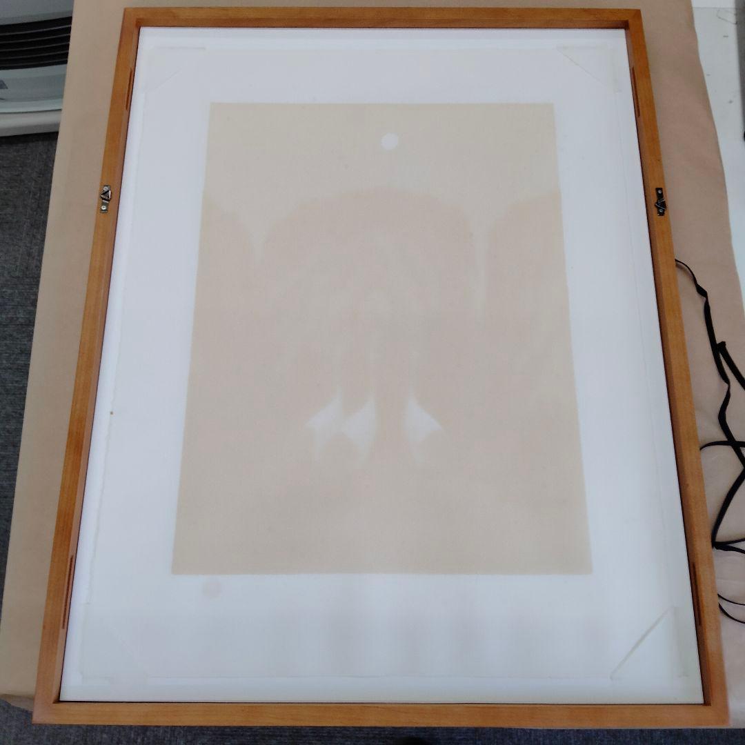 【古シミあり】佐藤圀夫　リトグラフ　鶴二題「翔」「白月」毎日新聞社