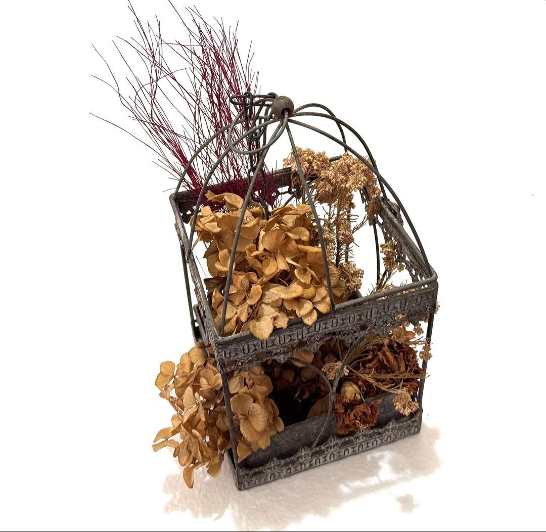 アンティーク★ ハンギングゲージ ドライフラワー ランタン　鳥かご