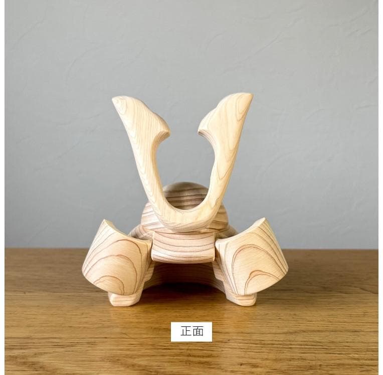 木製兜(くわ形-中)、ヒノキ、無着色、無塗装、端午の節句【送料無料】④23