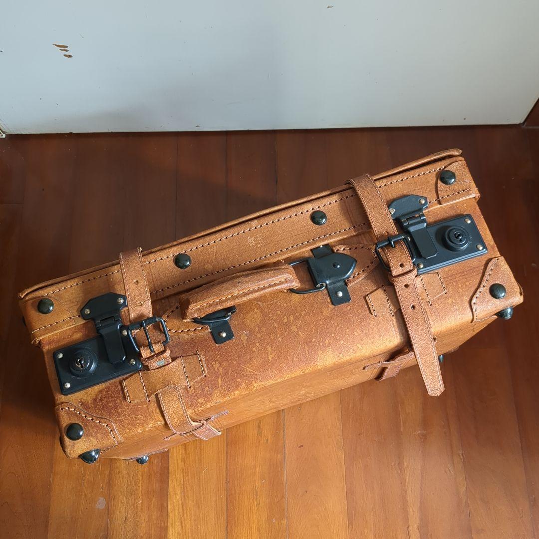 アンティーク　レザースーツケース　トランク　レトロ雑貨