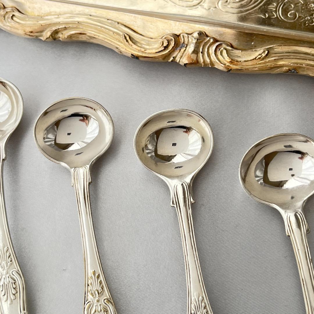 【英国】 コンディメント / ポーション/ マスタード スプーン 4本組