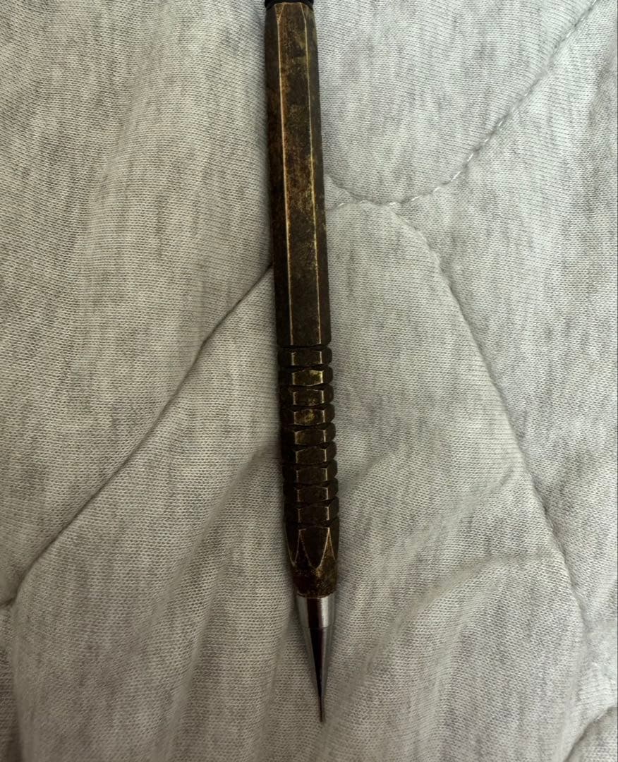 ほぼ未使用　広瀬鐵筆堂　カスタムpg5 糠焼き真鍮六角　シャープペン　0.5mm