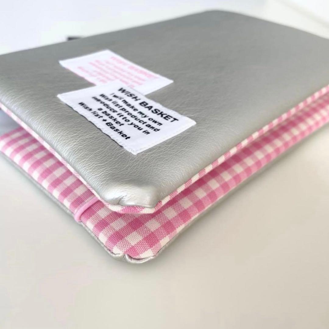 早い者勝ち　韓国　バインダー　カバー　貯金　現金管理　シルバー　ピンク　チェック