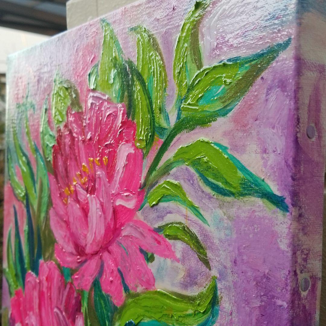 油絵　専用　ももいろのしゃくやく