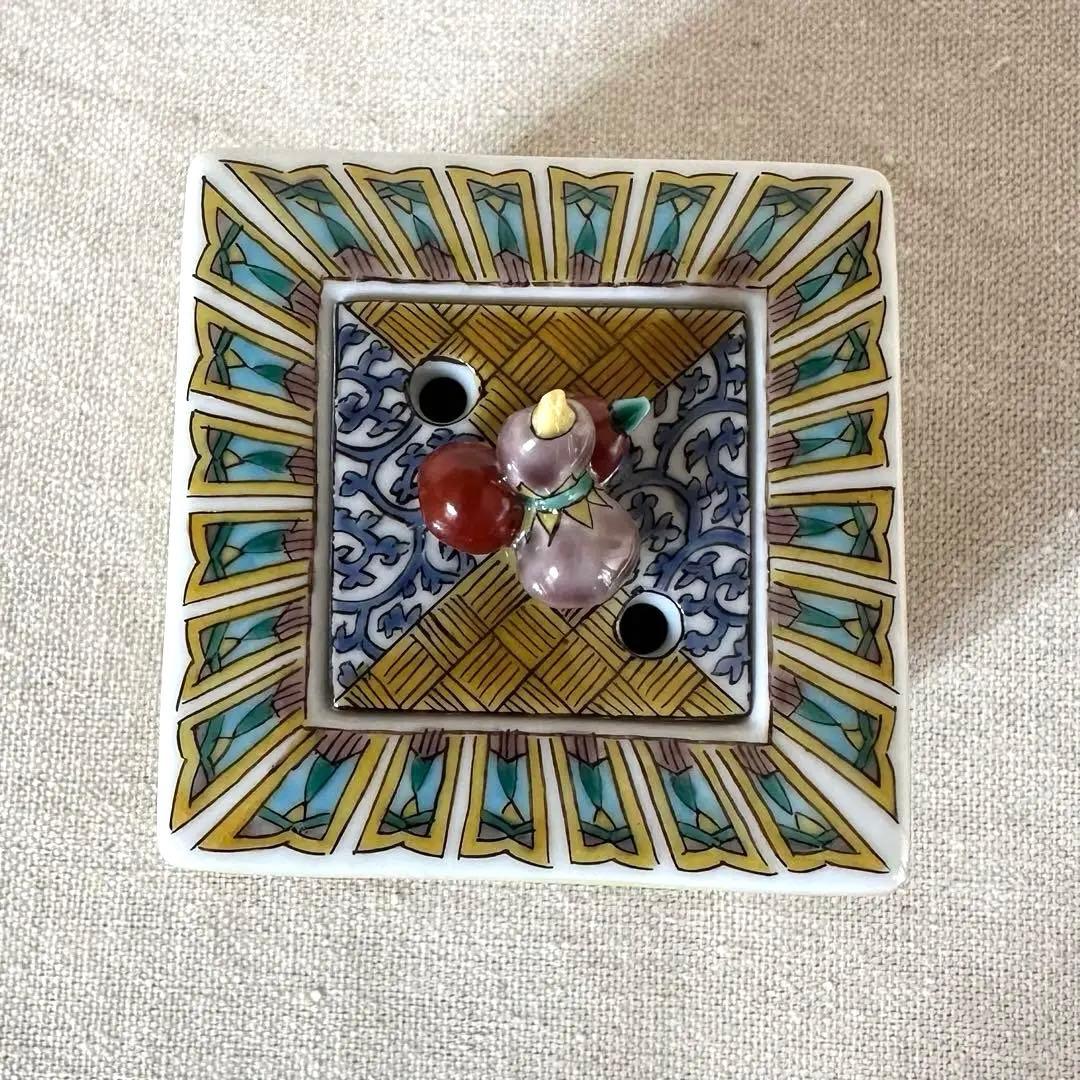 九谷焼　香炉　奥の細道黄釉香炉　工芸品