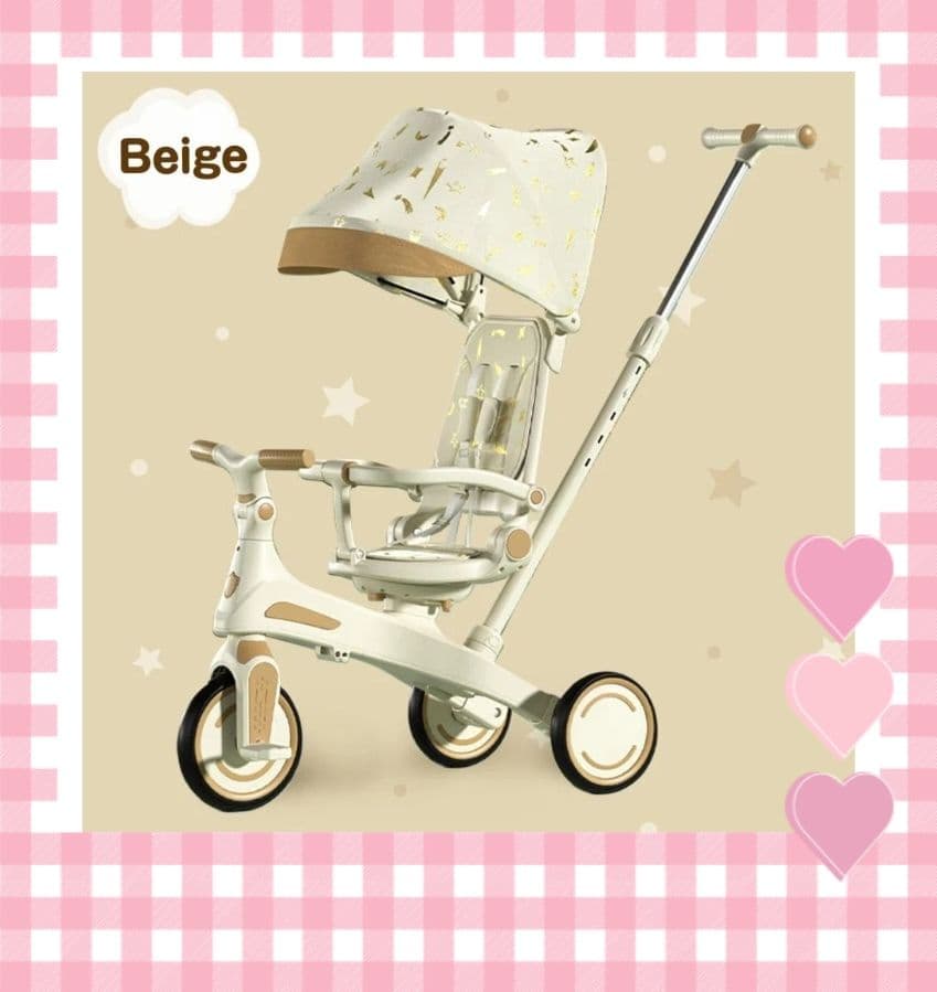 折りたたみ 子供用三輪車 7in1 手押し棒付き 三輪車