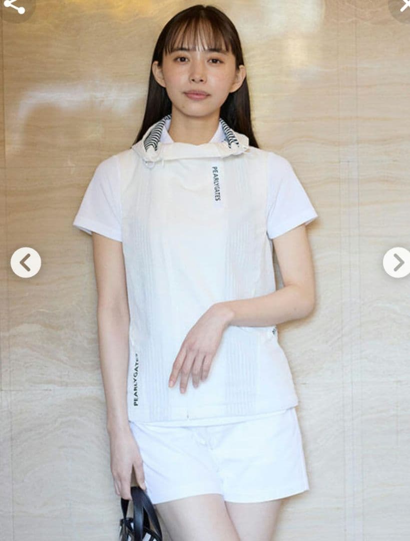 新品タグ付き　PEARLY GATES ギンガムストライプフルジップベスト