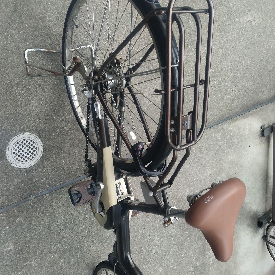 電動アシスト自転車 ブラウン 26インチ 前カゴ付き