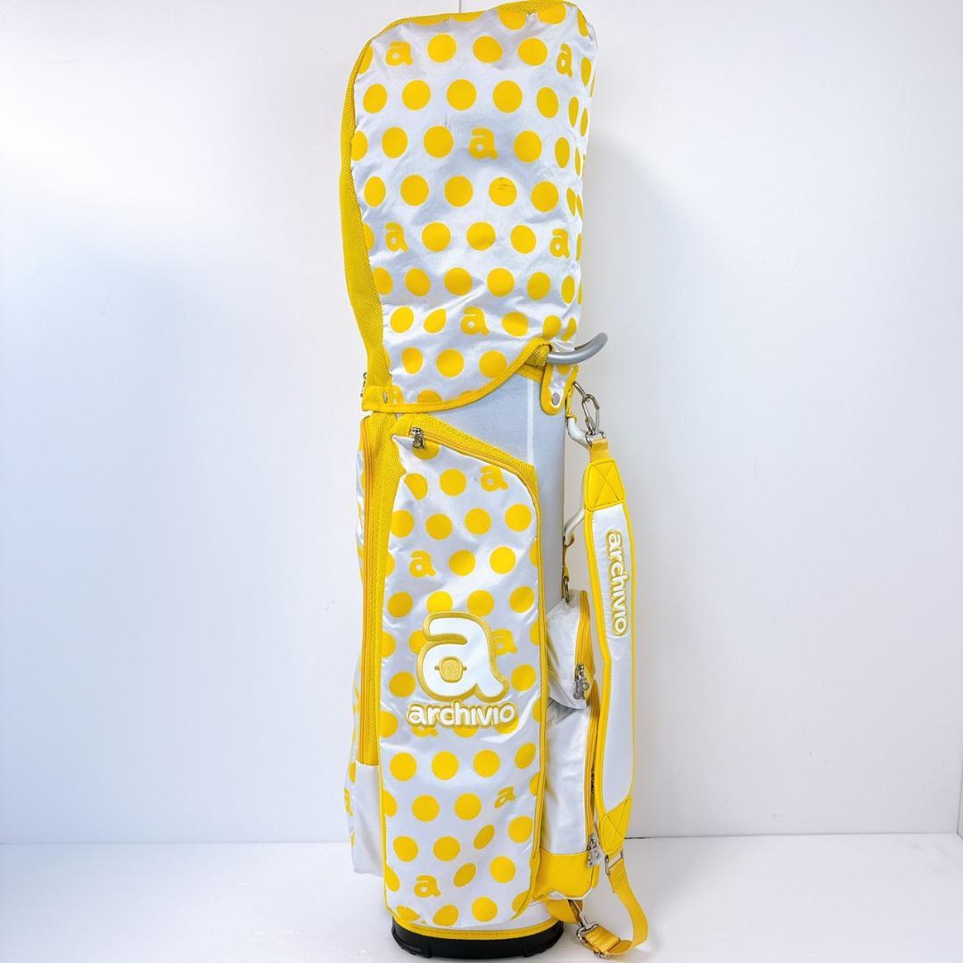 archvio　2021年　キャディバッグ　イエロー　9型／アルチビオ　ドット柄