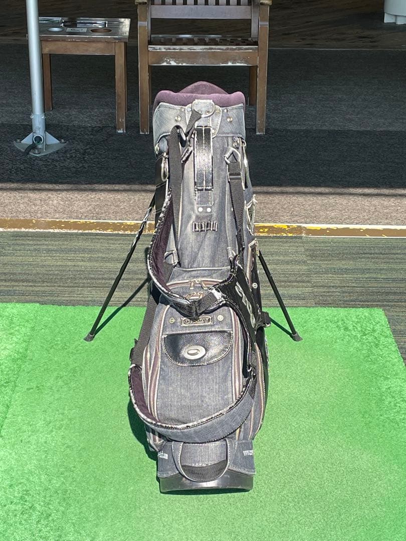 貴重品　デニム生地　CRAZY スタンドバッグ