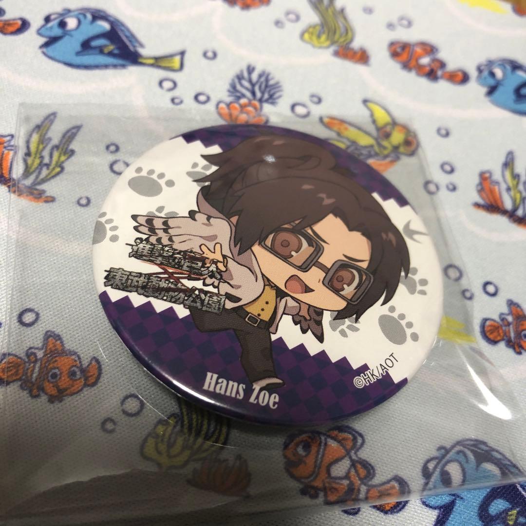 超激レア　限定品　進撃の巨人×東武動物公園 タカ　缶バッジ ハンジ