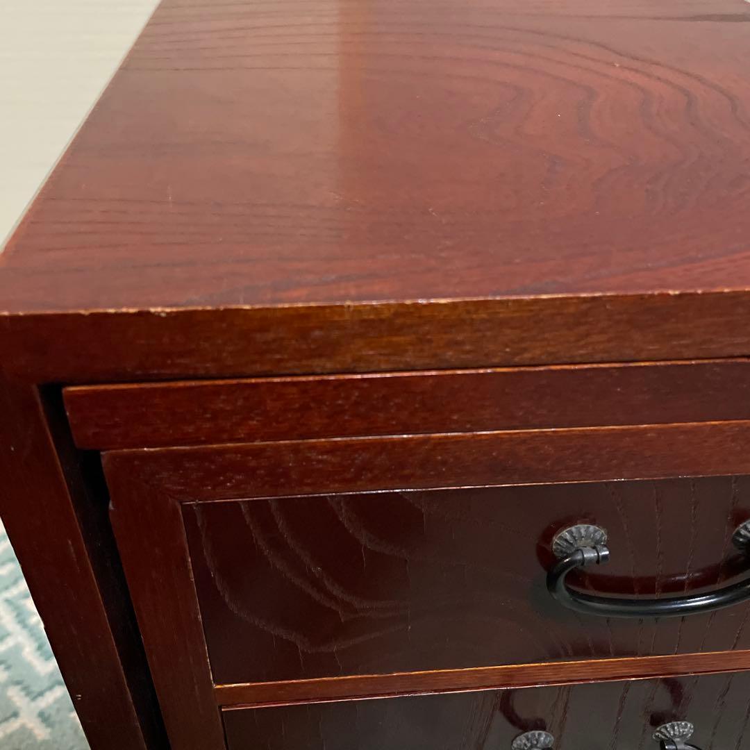 アンティーク和風 折りたたみ文机 3引き出し