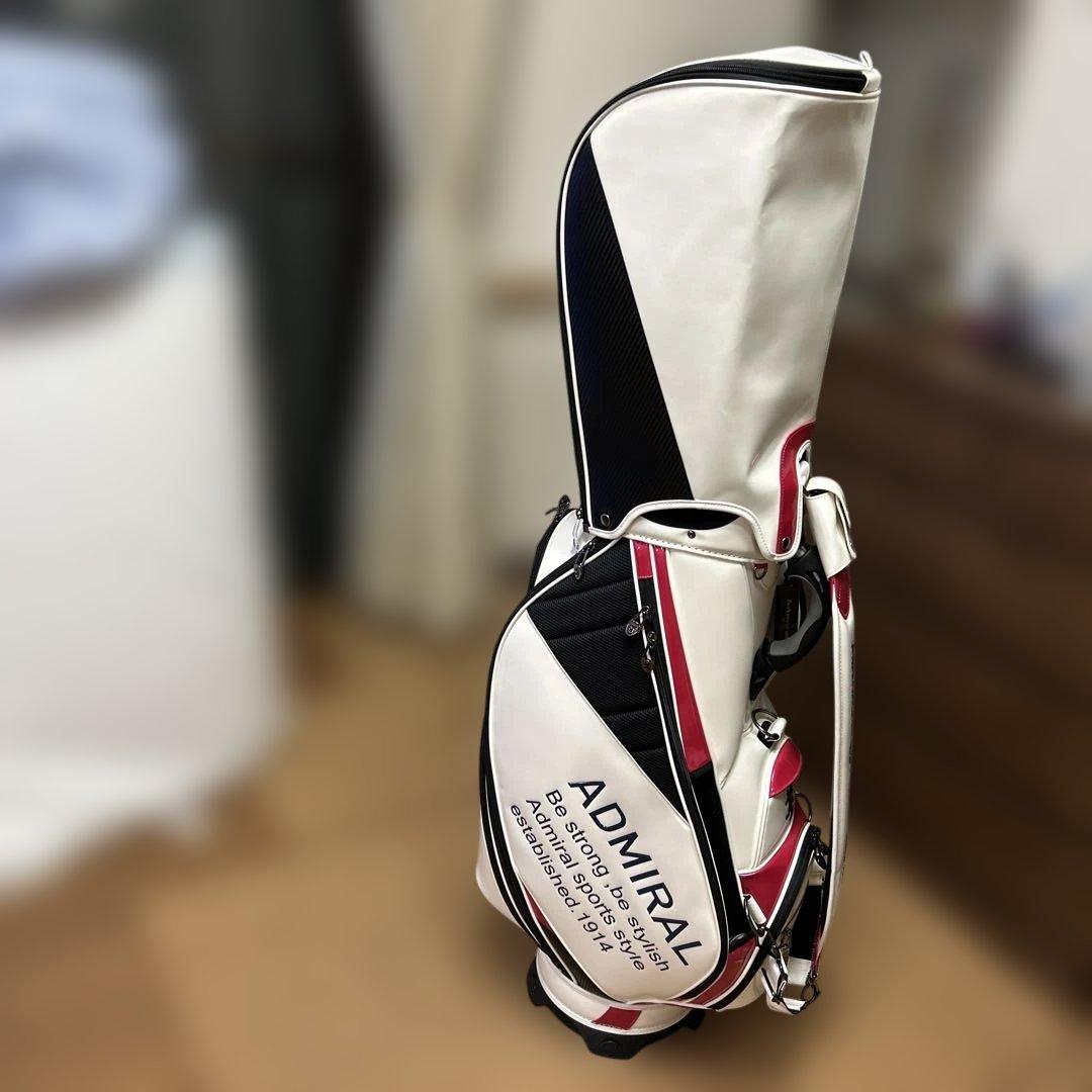 値下げ　ADMRIAL キャディバッグ ホワイト/ピンク