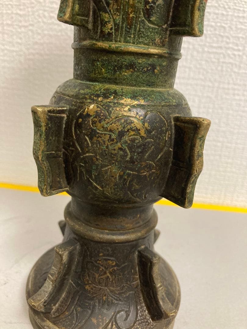 中国古董，青銅器尊，古銅製，時代物。