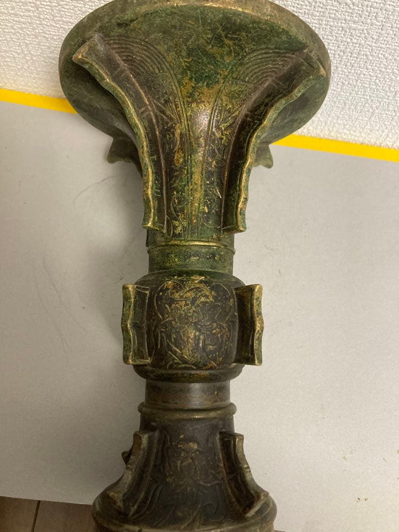 中国古董，青銅器尊，古銅製，時代物。