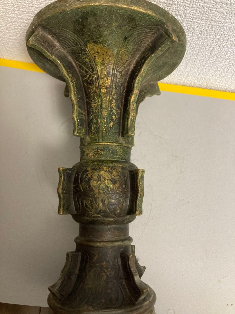 中国古董，青銅器尊，古銅製，時代物。