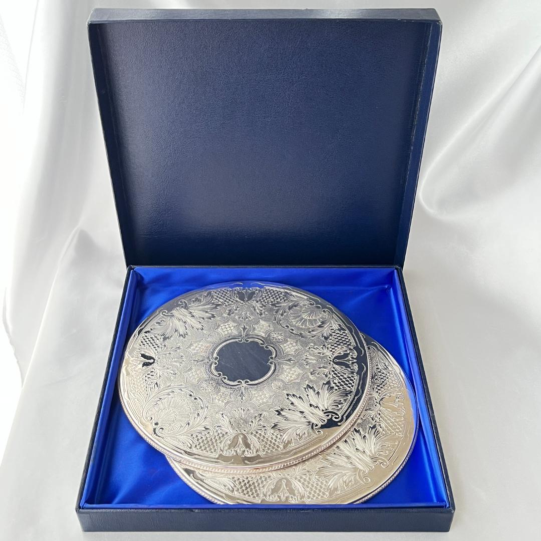 【英国】ビクトリアンのプレースマット 2枚組 22cm 大判 専用ケース