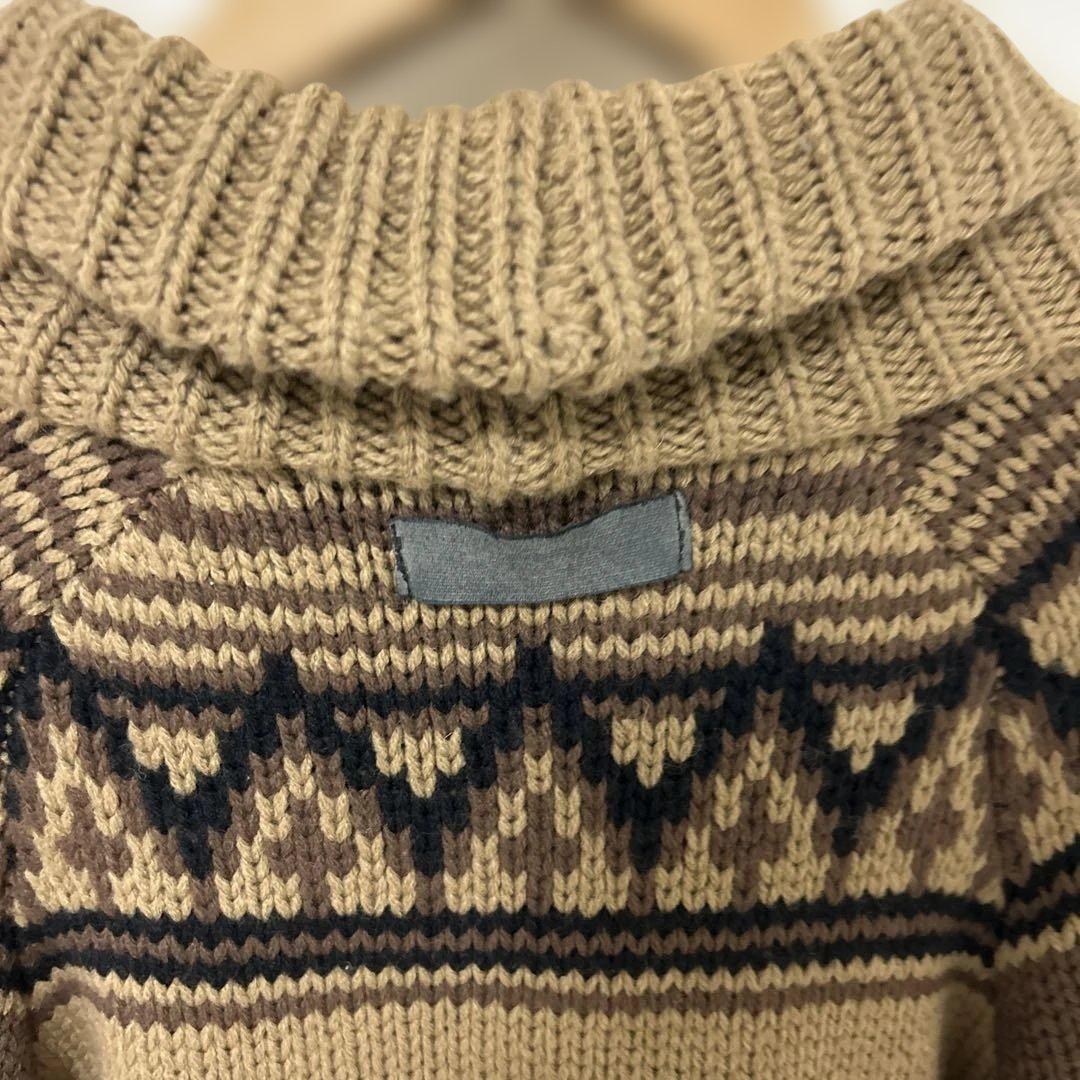 ラッセルノ スカル柄 ショールカラー ニット M ゴルフウェア