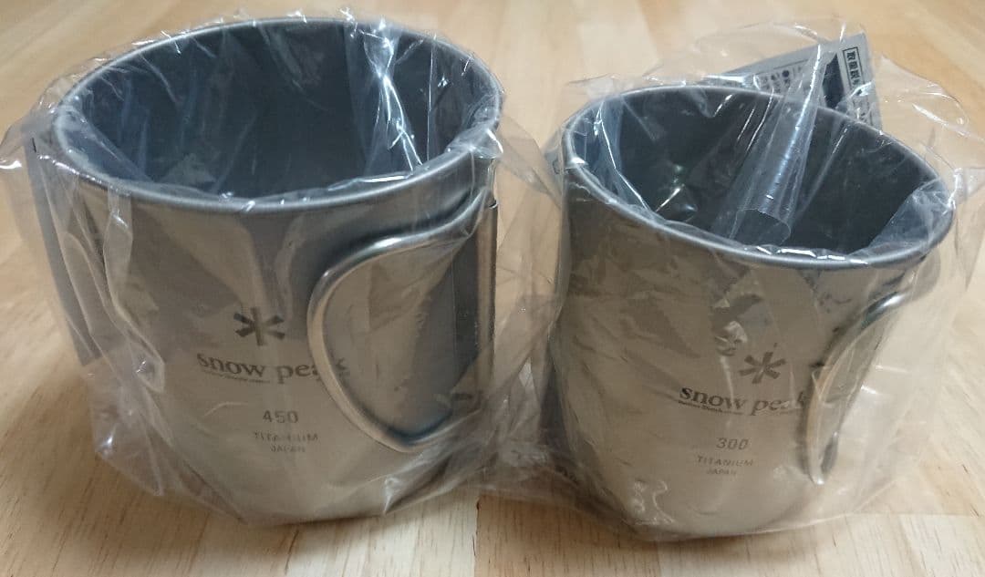 【新品未使用】スノーピーク シングルチタンマグ 450&300セット