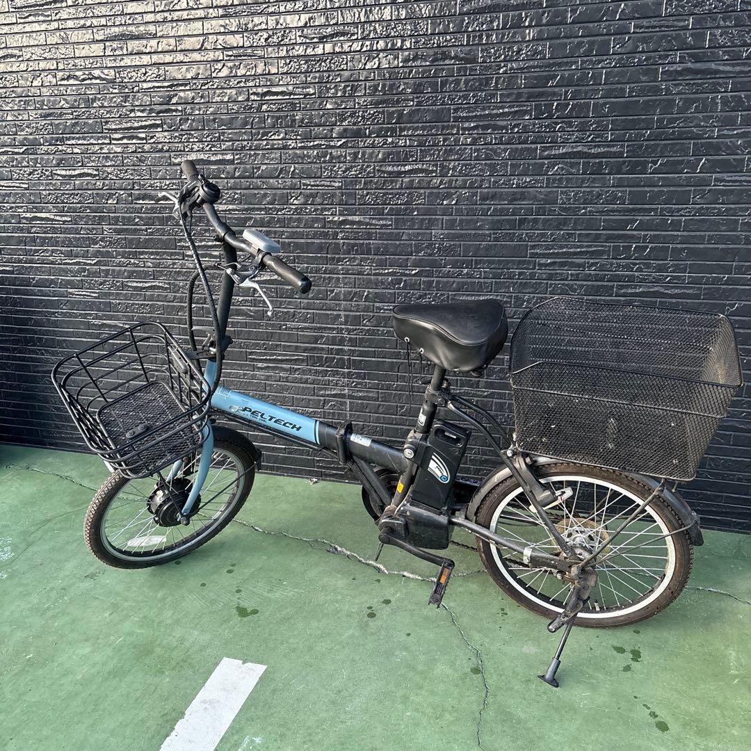 【PELTECH】TDN-208L ブルー×ブラック 電動アシスト折り畳み自転車