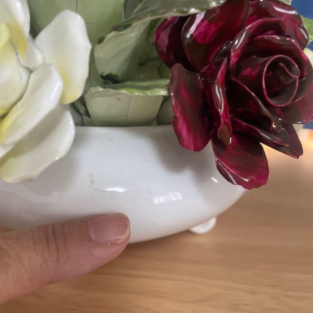 ロイヤルドルトン　陶器のバラ　置物　陶花　ヴィンテージ品