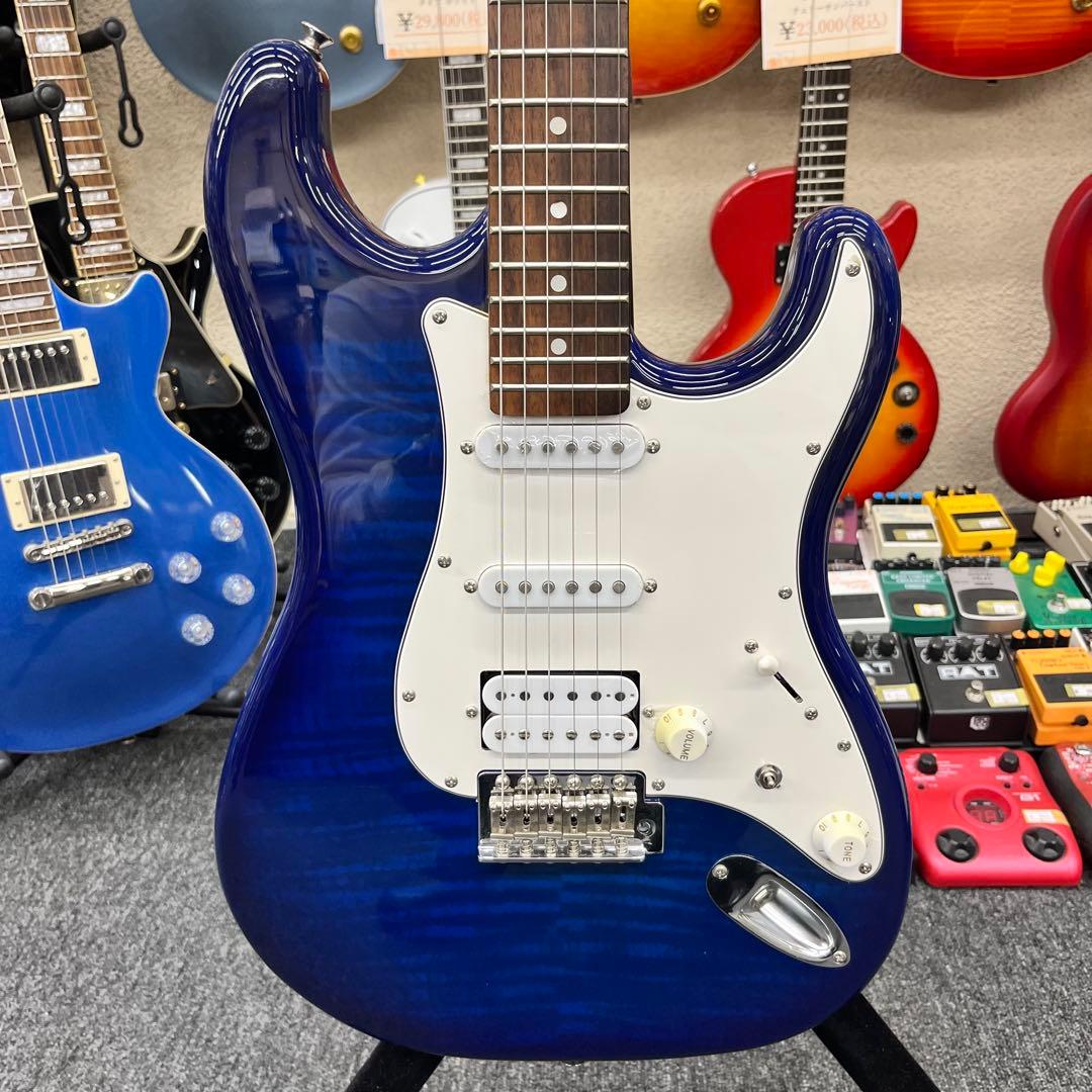 【11222】 BUSKER'S ストラトキャスタータイプ キルテ ブルー