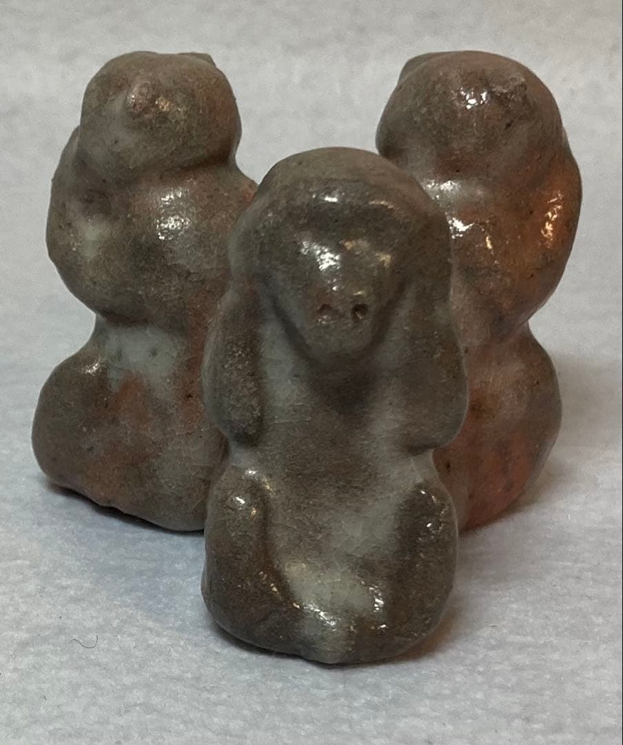 B284h 「三申 蓋置」御土器師 吉右衛門　湊焼　茶道具