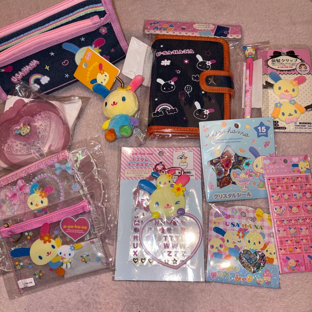 デニム シールバインダー うさはな ウサハナ シール　メモ帳　ポーチ　ペンケース