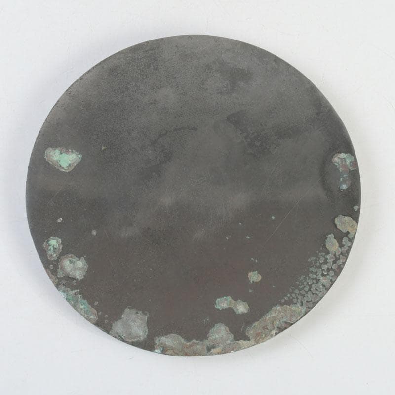 中国　古銅青銅　神獣文　銅鏡　古鏡　紙鎮　文鎮　時代箱付　M　9273E