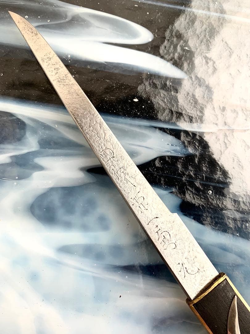 小柄小刀　三国志関羽図小柄袋　刀装具（15cm以下の合法サイズ）