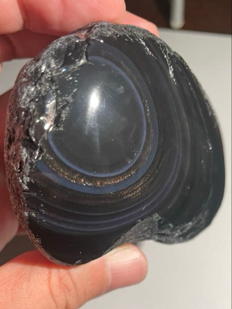 研磨品　十勝石玲瓏　ゴールド＋ブルー＋パープル　超特級品レインボーオブシディアン