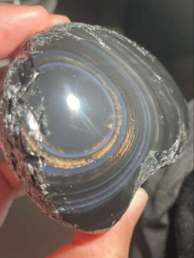 研磨品　十勝石玲瓏　ゴールド＋ブルー＋パープル　超特級品レインボーオブシディアン