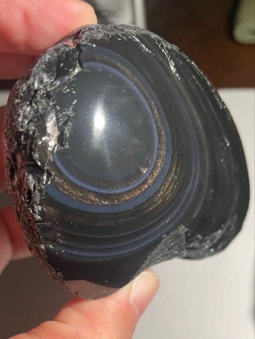 研磨品　十勝石玲瓏　ゴールド＋ブルー＋パープル　超特級品レインボーオブシディアン