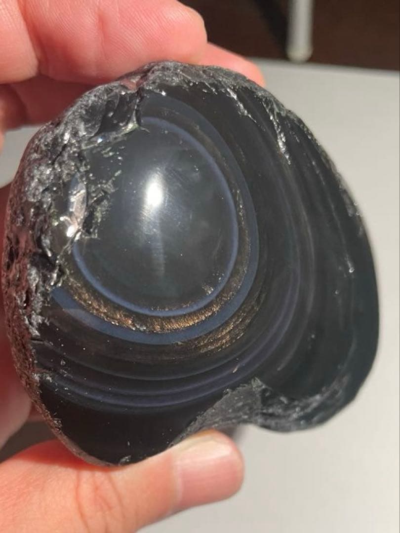 研磨品　十勝石玲瓏　ゴールド＋ブルー＋パープル　超特級品レインボーオブシディアン