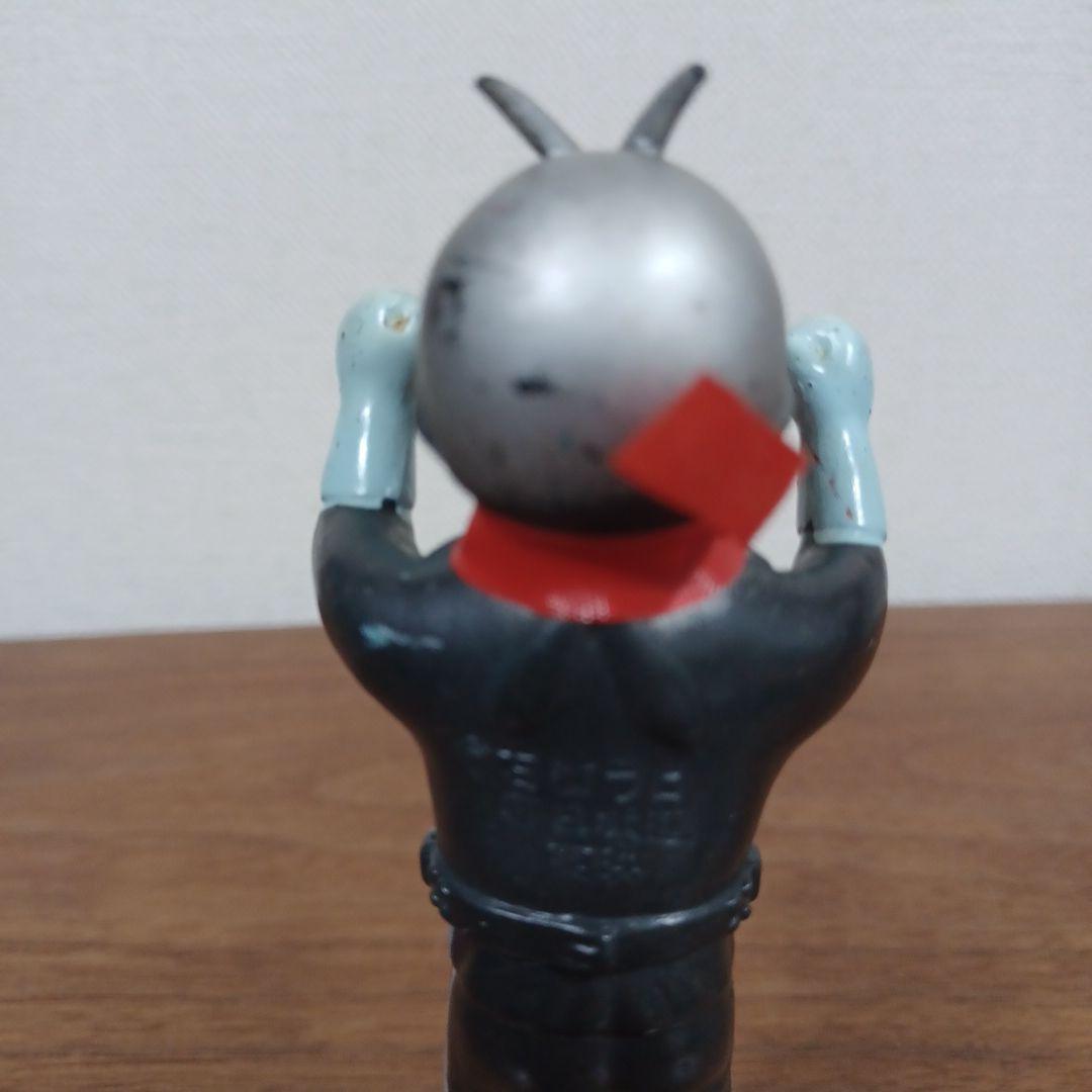 当時ものポピー製「仮面ライダー」希少青成型＆黒成型ミニソフビフィギュア２点セット