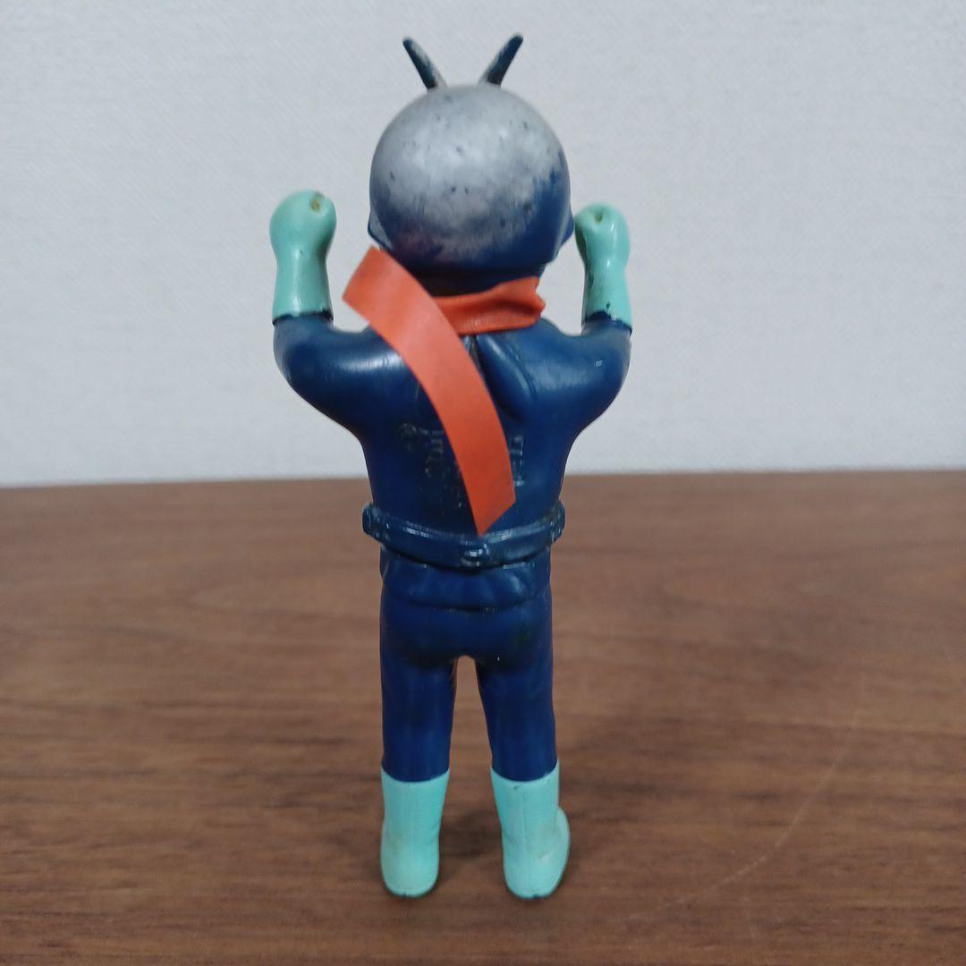 当時ものポピー製「仮面ライダー」希少青成型＆黒成型ミニソフビフィギュア２点セット