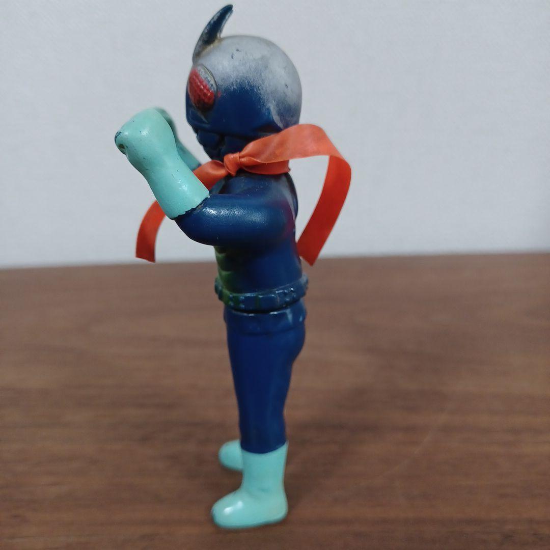 当時ものポピー製「仮面ライダー」希少青成型＆黒成型ミニソフビフィギュア２点セット