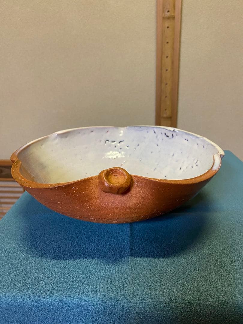 茶道具/花葉鉢 水戸逸雄 萩焼　共箱