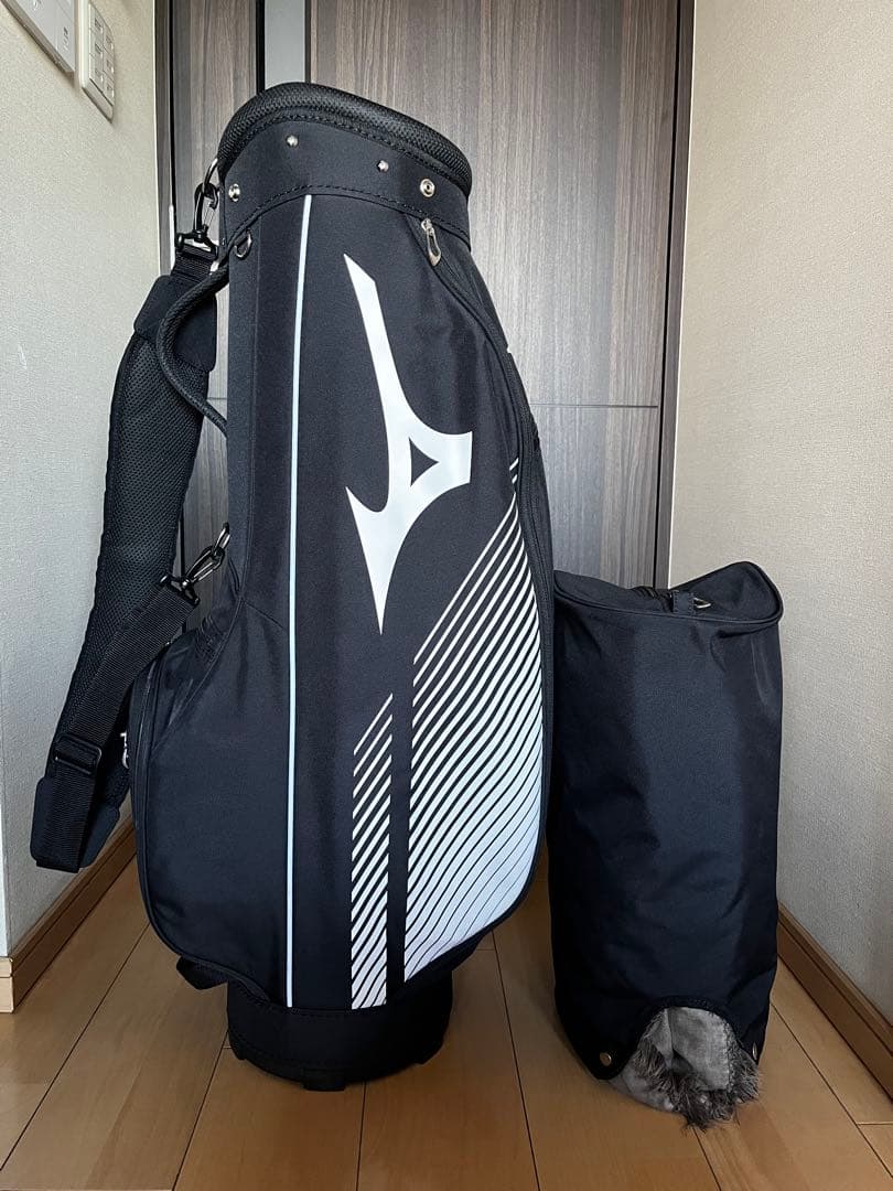 美品ミズノ　MIZUNO カート式キャディバッグ　9型軽量2.3kg ブラック