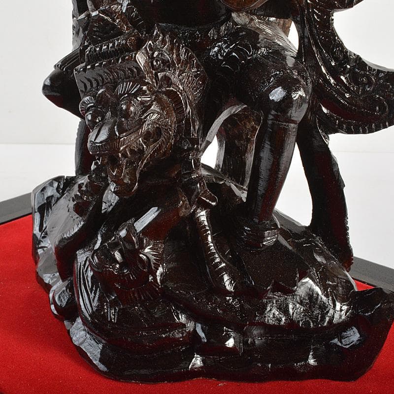 バリ島　インドネシア　木彫　ガルーダ　置物　ガラスケース付　V　6070C